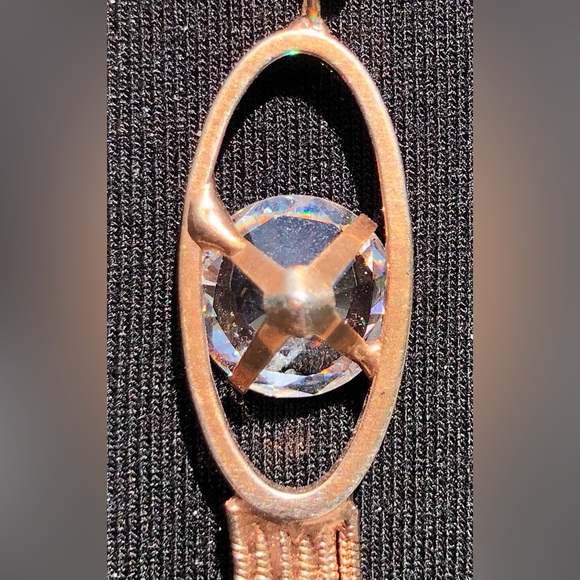 ✔️SOLD✔️copper tasseled pendant w/ brilliant huge moissanite stone - Picture 11 of 14
